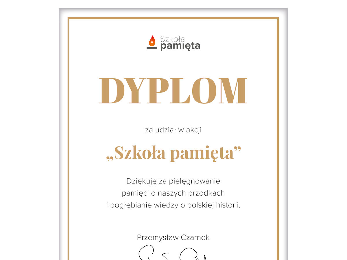 Dyplom Szkoła Pamięta