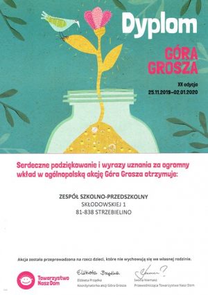 <span  class="uc-style-171817420225" style="color:#ffffff;">Dyplom dla Zespołu Szkolno-Przedszkolego w Strzebielinie za wkład w ogólnopolskiej akcji "Góra grosza"</span>